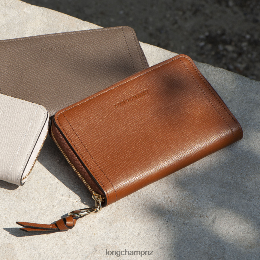 Women Taupe Longchamp Mailbox Wallet Leather Goods L06408615