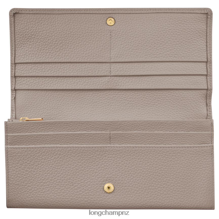 Women Turtledove Longchamp Le Foulonne Continental wallet Leather Goods L06408606