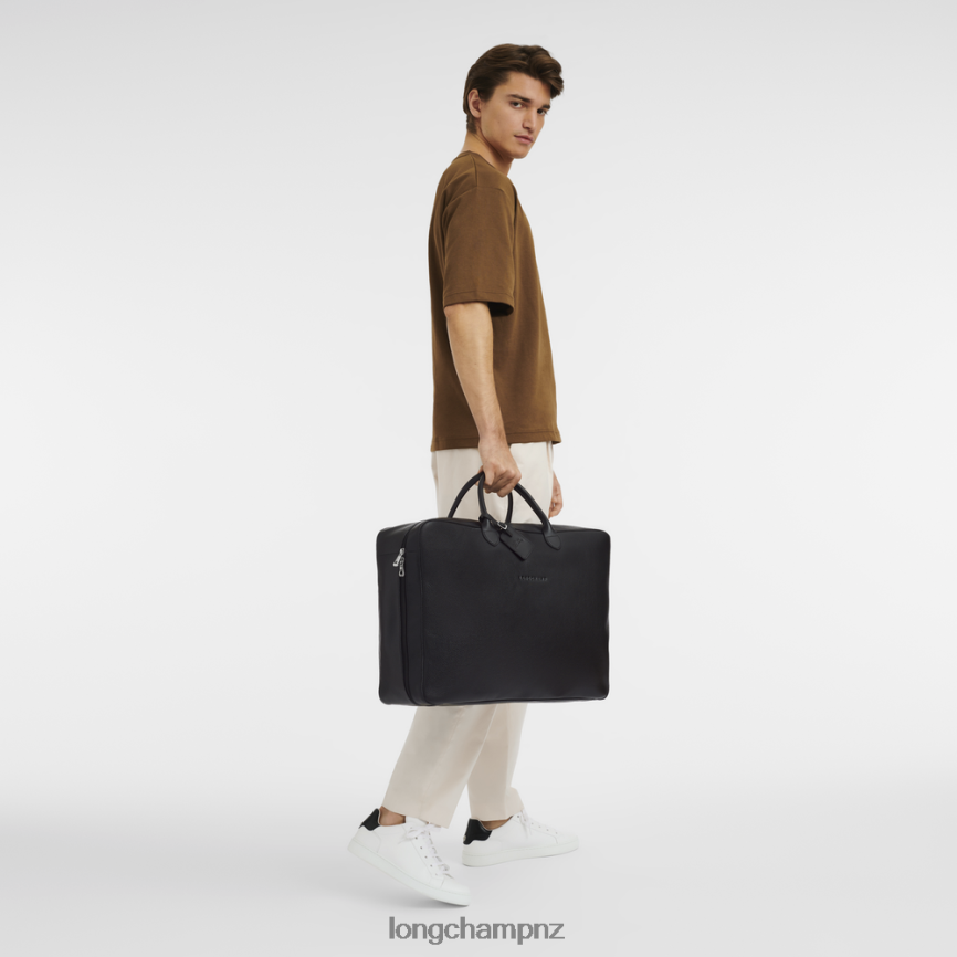 Women Black Longchamp Le Foulonne Suitcase Bags L06408826